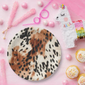 Brown Cream Animal Koeienhuid Papieren Bordje (Feest)