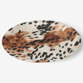 Brown Cream Animal Koeienhuid Papieren Bordje (Gekanteld)