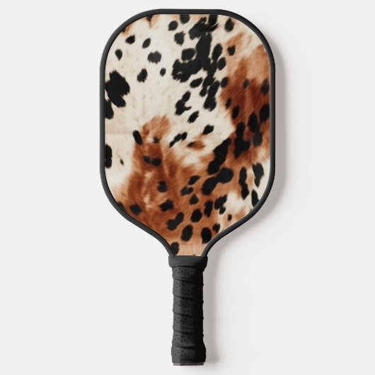 Brown Cream Animal Koeienhuid Pickleball Paddle (Voorkant)
