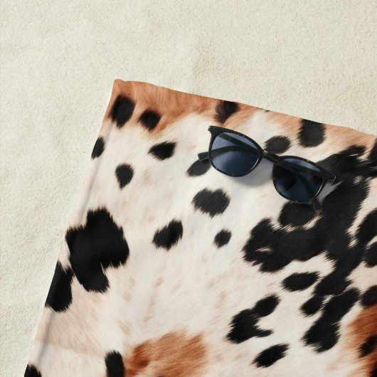 Brown Cream Animal Koeienhuid Strandlaken (In situ)