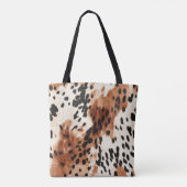 Brown Cream Animal Koeienhuid Tote Bag (Achterkant)