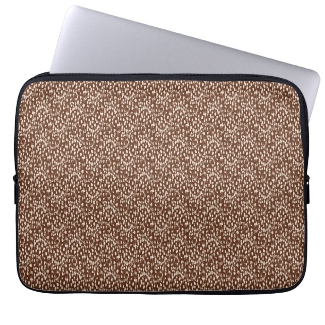 Brown Cream Beige Abstract Pattern Laptop Sleeve (Voorkant)