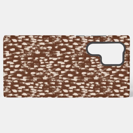 Brown Cream Beige Abstract Pattern Samsung Galaxy Hoesje (Achterkant horizontaal)