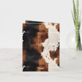 Brown Cream Black Southwest Koeienhuid Dank u Bedankkaart (Achterkant)