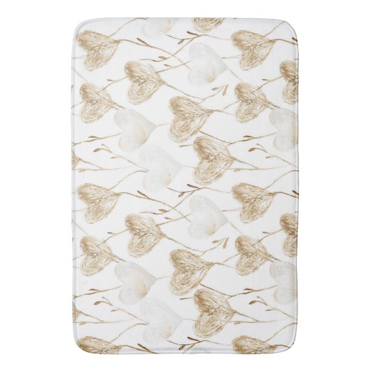 Brown Cream Boho Hearts Badmat (Voorkant Verticaal)