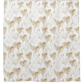 Brown Cream Boho Hearts Douchegordijn (Voorkant)