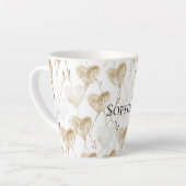 Brown Cream Boho Hearts Latte Mok (Linkerhoek)
