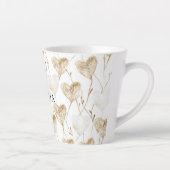 Brown Cream Boho Hearts Latte Mok (Rechts)