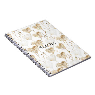 Brown Cream Boho Hearts Notitieboek