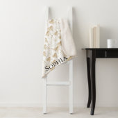 Brown Cream Boho Hearts Sherpa Deken (In situ)