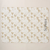 Brown Cream Boho Hearts Sherpa Deken (Voorkant (horizontaal))