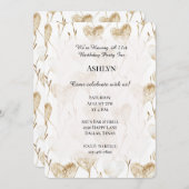 Brown Cream Boho Hearts Verjaardag Kaart (Voorkant / Achterkant)