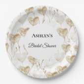 Brown Cream Boho Hearts Vrijgezellenfeest Papieren Bordje (Voorkant)