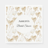 Brown Cream Boho Hearts Vrijgezellenfeest Servet (Voorkant)