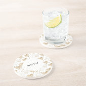 Brown Cream Boho Hearts Zandsteen Onderzetter (Zijkant)