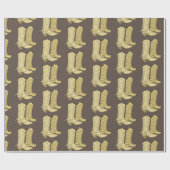 Brown Cream Cowboy laarzen Cadeaupapier (Vlak)