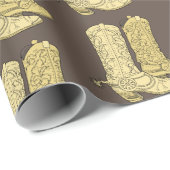 Brown Cream Cowboy laarzen Cadeaupapier (Rol Hoek)