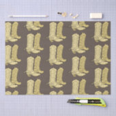 Brown Cream Cowboy laarzen Tissuepapier (Craft)