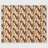 Brown Cream Cowhide Gold Confetti Christmas Tree Cadeaupapier (Vlak)