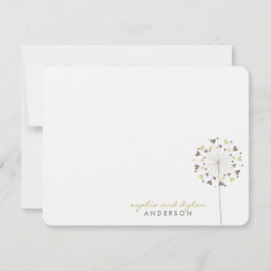 Brown Cream Dandelions Love Weddenschap Hartelijk  Bedankkaart
