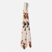 Brown Cream Faux Cow Print Stropdas (Voorkant)