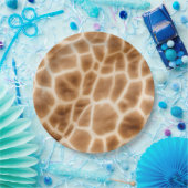 Brown Cream Giraffe Dierensafari Papieren Bordje (Feest)