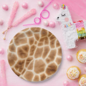 Brown Cream Giraffe Dierensafari Papieren Bordje (Feest)