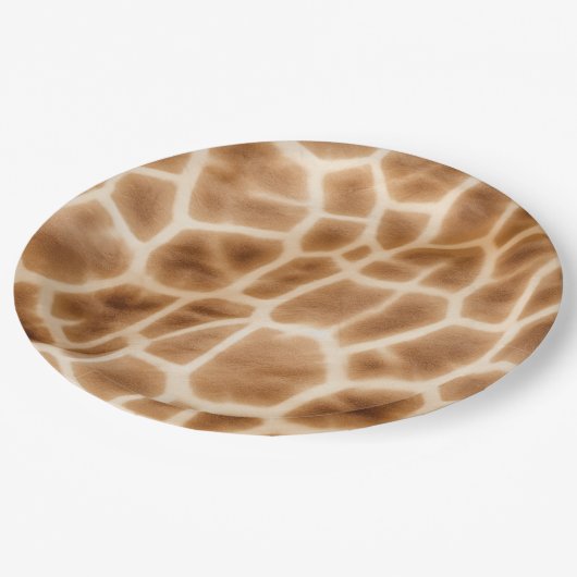 Brown Cream Giraffe Dierensafari Papieren Bordje (Gekanteld)