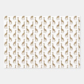 Brown Cream Gold Giraffe Print Glitter      Inpakpapier Vel (Voorkant 3)