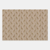 Brown Cream Gold Giraffe Print Glitter      Inpakpapier Vel (Voorkant 2)