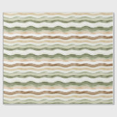 Brown Cream Green Stripes Cadeaupapier (Vlak)