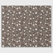 Brown Cream Hearts Bridal Shower Cadeaupapier (Vlak)
