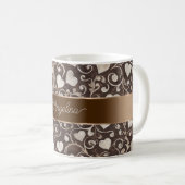 Brown Cream Hearts Ribbon   Koffiemok (Voorkant rechts)