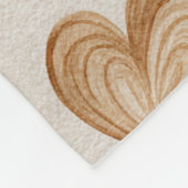 Brown Cream Hearts Stripes Fleece Deken (Hoek)