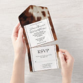 Brown Cream Koeienhuid All In One Uitnodiging (Afscheurbaar)