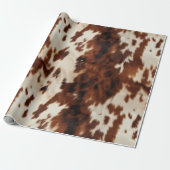 Brown Cream Koeienhuid Cadeaupapier (Uitgerold)