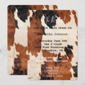 Brown Cream Koeienhuid Cowboy Cowgirl Baby shower Kaart (Voorkant / Achterkant)