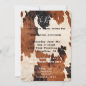 Brown Cream Koeienhuid Cowboy Cowgirl Baby shower Kaart (Voorkant)