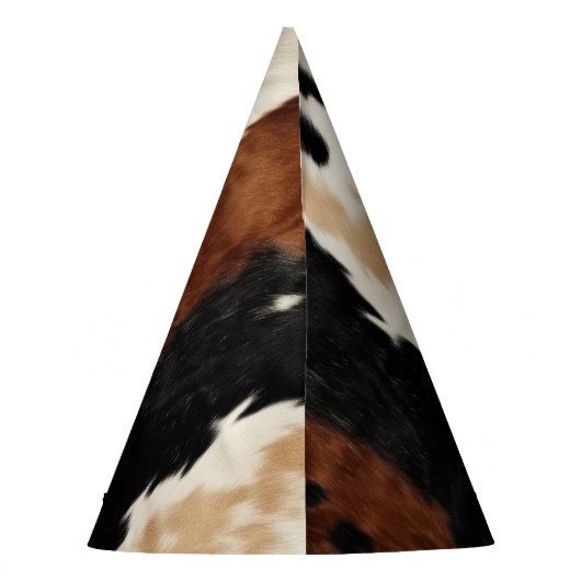 Brown Cream Koeienhuid Cowgirl Cowboy Verjaardag Feesthoedjes (Achterkant)