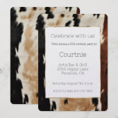 Brown Cream Koeienhuid Cowgirl Cowboy Verjaardag Kaart (Voorkant / Achterkant)