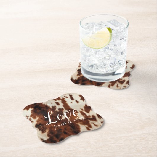 Brown Cream Koeienhuid Kartonnen Onderzetters (Insitu)