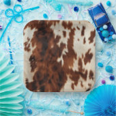 Brown Cream Koeienhuid Papieren Bordje (Feest)