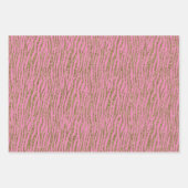 Brown Cream Pink Zebra Animal Glitter Inpakpapier Vel (Voorkant 3)