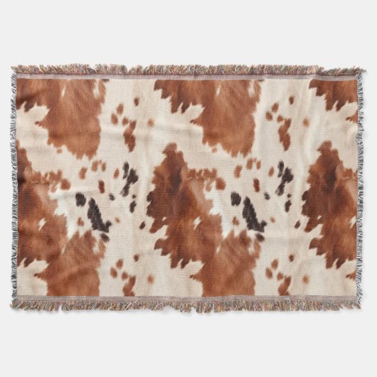 Brown Cream Southwest Cowhide Christmas Deken (Voorkant)