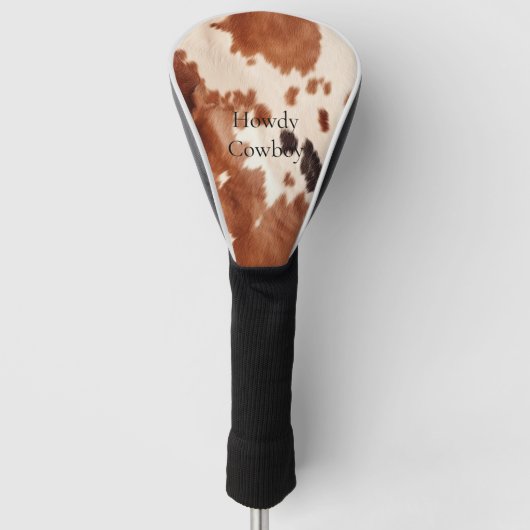 Brown Cream Southwest Cowhide Christmas Golfheadcover (Voorkant)