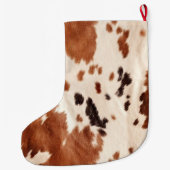 Brown Cream Southwest Cowhide Christmas Grote Kerstsok (Achterkant)