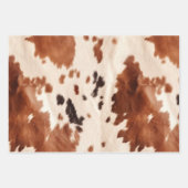 Brown Cream Southwest Cowhide Christmas Inpakpapier Vel (Voorkant)