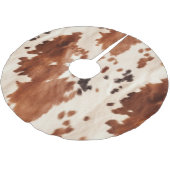 Brown Cream Southwest Cowhide Christmas Kerstboom Rok (Gekanteld)