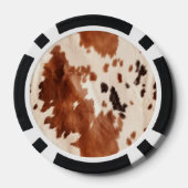 Brown Cream Southwest Cowhide Christmas Poker Chips (Achterkant)