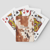 Brown Cream Southwest Cowhide Christmas Pokerkaarten (Achterkant)